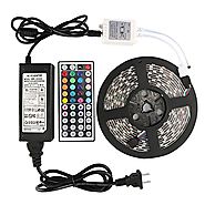 WenTop Led Strip Lights Kit DC12V UL Listed Power Supply Waterproof SMD 5050 16.4 Ft (5M) 300leds RGB 60leds/m with 4...