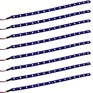E Support Blue 12v 15 Led 30cm Car Flexible Waterproof Underbody Light Strip Pack of 10