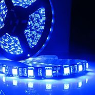 Led World Black PCB 5M 5050 SMD 300 Leds Flexible Strip Lights Blue color Waterproof DC12V