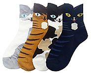 JJMax Women's Sweet Animal Socks Set with Thick Eared Cuffs One Size Fits All (Original Cats)