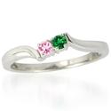 White Gold Mothers Rings with Birthstones