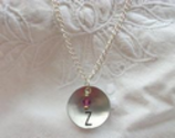 Initial Charm Necklace in Aluminum | Suzanna McMahan | Upcycled Vintage Jewelry