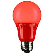 Sunlite 80148 Red LED A19 3 Watt Medium Base 120 Volt UL Listed LED Light Bulb, last 25,000 Hours