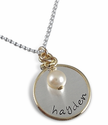 Sterling Silver Baby Charm Necklace with Gold Accents
