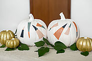 DIY Halloween Pumpkins With Painted Dashes