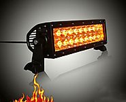 KAWELL Led Fog Light 72W White and Amber Spot and Flood Combo Beam Off Road Light Bar-suitable for Off-road Vehicle/A...