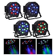 CO-Z DMX Controlled LED Par Light 18x3W RGB DJ PAR 64 Stage Lighting Party Lights (4pcs)
