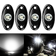 4 Pods LED Rock Light Kits, Ampper Waterproof Underglow LED Neon Trail Rig Lights for Car Truck ATV UTV Baja Raptor O...