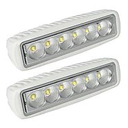 LeaningTech White Spreader LED Deck/Marine Lights (Set of 2) for Boat (Flood Light) 12V 18W