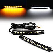 Purishion 2x Universal Flexible LED Turn Signal Tail Brake License Plate Light Integrated for Motorcycle Bike ATV Car...