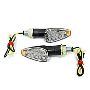 2pcs Mini Stalk Arrow Motorcycle LED Turn Signals Indicators Blinkers Lights Fits Metric Cruisers, Sport Bikes, Chopp...