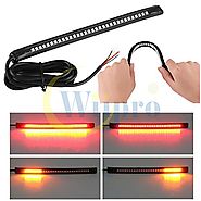 Wiipro Universal led Harley Davidson Light Strip Tail Brake Stop Turn Signal 32LED 8" Flexible led light for motorcycle