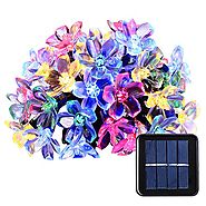 Qedertek Solar Christmas String Lights, 21ft 50 LED Fairy Blossom Flower Garden Lights for Outdoor, Home, Lawn, Weddi...