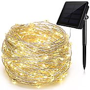 Solar String Lights, Ankway 200 LED Solar Christmas Lights 3-Strand Copper Wire Lights 8 Modes 72 ft Waterproof IP65 ...