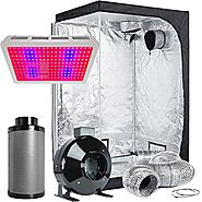 TopoLite Grow Tent Room Complete Kit Hydroponic Growing System LED600W Grow Light+6"Carbon Filter Combo+48"x48"x80" D...