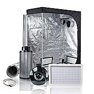 Oppolite LED Grow Light Tent Kit Hydroponic Growing System LED600W Grow Light+6"Carbon Filter Combo+48"x24"x60"Grow T...