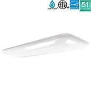 Luxrite 4FT Puff LED Flush Mount Ceiling Light Fixture, 52W, 4000K (Cool White), ENERGY STAR, 5200 Lumens , LED Ceili...