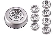 UOTOO 8-Pack Wireless Stick on Push Light Tap Light, Battery Powered Touch Light for Closet Cabinet or Utility Room