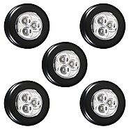 KINGSO 5 Pack Battery Operated Closet Light 3 LED Wall Night Light Sticker Touch Lamp Indoor Outdoor For Closets Stai...