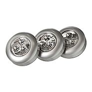 LIGHT IT by Fulcrum 30010-301 LIGHT IT 3 LED Wireless Stick-on Tap Light, 3-Pack, Silver