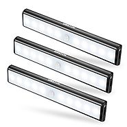 Moston 3 Pack Upgraded USB Rechargeable 10 LED Magnetic Motion Sensor Night Light,Dusk to Dawn Photocell,Auto On/Off....
