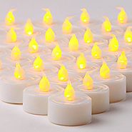 Flameless LED Tea Light Candles, Realistic, Battery Powered, Unscented LED Candles, Fake Candles, Tealights (24 Pack)...