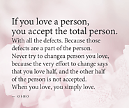 If you love a person...