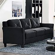 » Lifestyle Solutions CCHRFKS3M26BKVA Harrington Sofa, Black