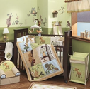 Lambs & Ivy Enchanted Forest 6 Pc Baby Crib Bedding Set, Green