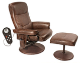 Relaxzen 60-425111 Leisure Massage Reclining Chair with Heat In Comfort Soft Upholstery, Brown