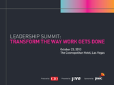 Workplace 2020 Keynote at Leadership Summit 2013