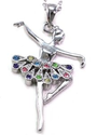 Amazon.com: Multicolor Dress Dancing Ballerina Dancer Ballet Dance Pendant Necklace Charm Silver Tone Designer Teens ...