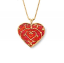 Amazon.com: 24k Gold Plated Heart Necklace -Handmade Millefiori Design: Adina Plastelina: Jewelry