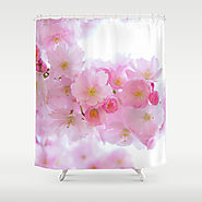 Pink Japanese Cherry Tree Blossom Shower Curtain