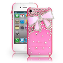Amazon.com: Fosmon 3D Bling Crystal Design Case with Pink Rhinestone Bow for iPhone 4/4S - Pink: Cell Phones & Access...