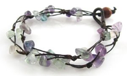 Amazon.com: MGD, Purple and Green Fluorite Chip Bracelet, 2-strand. Beautiful Handmade Gemstone Wrap Bracelet made fr...