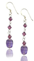 Amazon.com: MGD, Swarovski Element and Purple Amethyst Drop and Dangle Earrings, 925 Sterling Silver Earrings, Fish H...