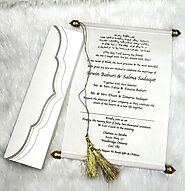 WHITE VELVET WEDDING INVITATION : CSC-5011B - IndianWeddingCards