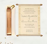 Ivory Wooly Foil Stamped Wedding Invitation