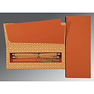 BEIGE VELVET WEDDING INVITATION : CSC-5008A - IndianWeddingCards