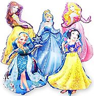 Disney Princess BIRTHDAY PARTY Balloons Decorations Supplies SET OF 5 XL for a Super Shape Balloon Bouquet