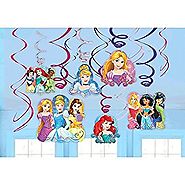 Disney Princess Dream Big Party Foil Hanging Swirl Decorations / Spiral Ornaments (12 PCS)- Party Supply, Party Decor...