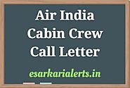 Air India Cabin Crew Call Letter 2018 - Written Exam Date Admit Card
