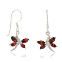 925 Sterling Silver Little Red Garnet Dragonfly Dangle Hook Earrings Jewelry for womens, teens, girls - Nickel Free