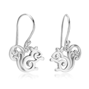925 Sterling Silver Adorable Squirrel Hook Earrings (3/4 inch) Fashion Jewelry for Women, Teens, Girls - Nickel Free