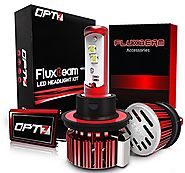 OPT7 Fluxbeam LED Headlight Kit w/ Clear Arc-Beam Bulbs - H13 (9008) - 80w 7,000Lm 6K Cool White CREE