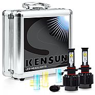 Kensun New Technology All-in-One LED Headlight Conversion Kit (from HID or Halogen) with Cree Bulbs - 9006 (9012) - 3...