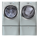 Electrolux Silver IQ Touch Front Load Washer and Steam ELECTRIC Dryer Laundry Set W/ Pedestals EIFLS60LSS_EIMED60LSS_...