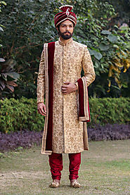 Exclusive Range of Wedding Sherwani for Men online at Manyavar