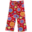 BeePOSH Red Flower Plush Sleep Pants for Girls